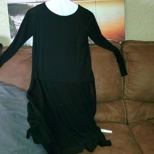 Eileen Fisher- Stretch Jersey Knit Jewel Neck DressSlim Fit, Full Length- Sz SP